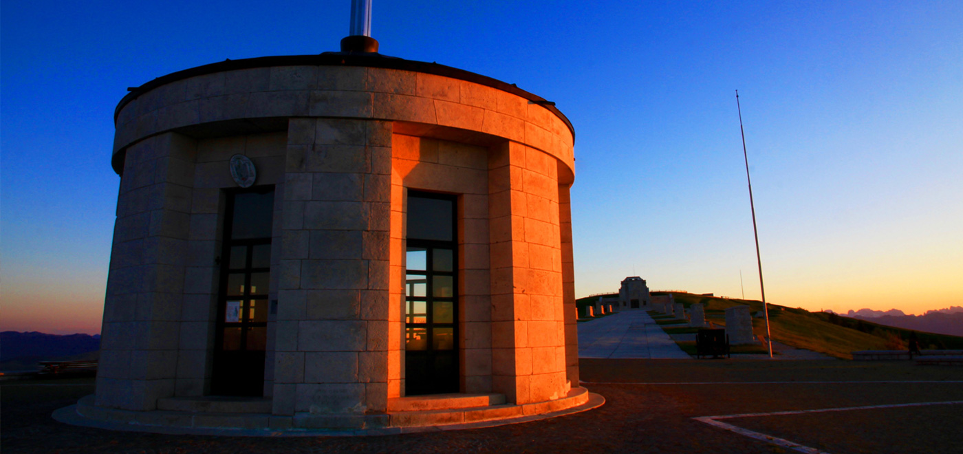 The ossuary of Monte Grappa at sunset 