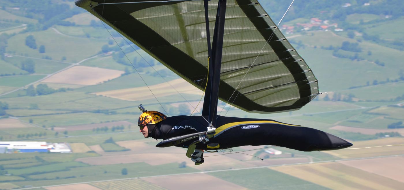 A man hang-gliding in the Veneto