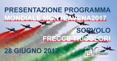 Frecce Tricolori e Presentazione Mondiale Parapendio a Feltre