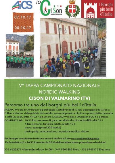 V Tappa Campionato Nazionale Nordic Walking Cison di Valmarino